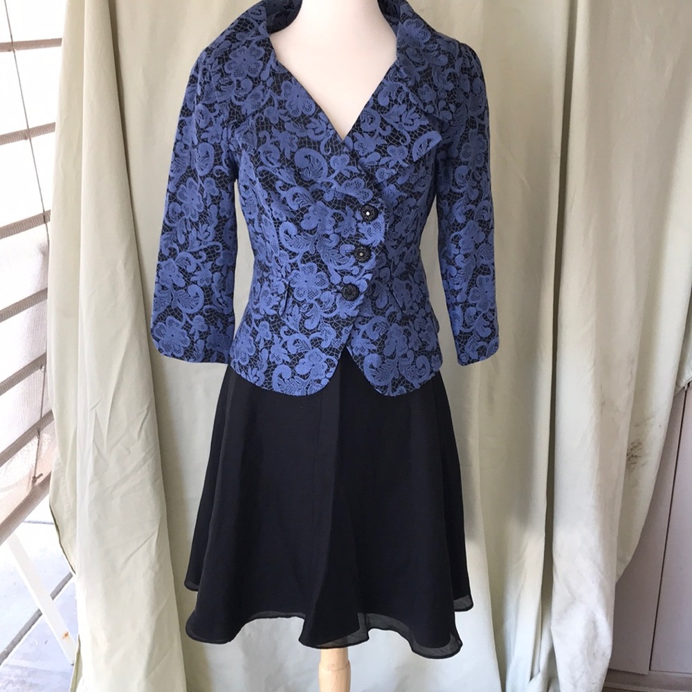 Sz 8 kay Unger 2 Piece Skirt And Jacket Set